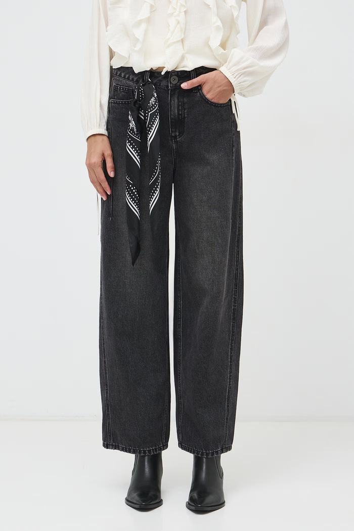 Medicine Jeansy barrel damskie RW26-SJD604 czarny RW26
