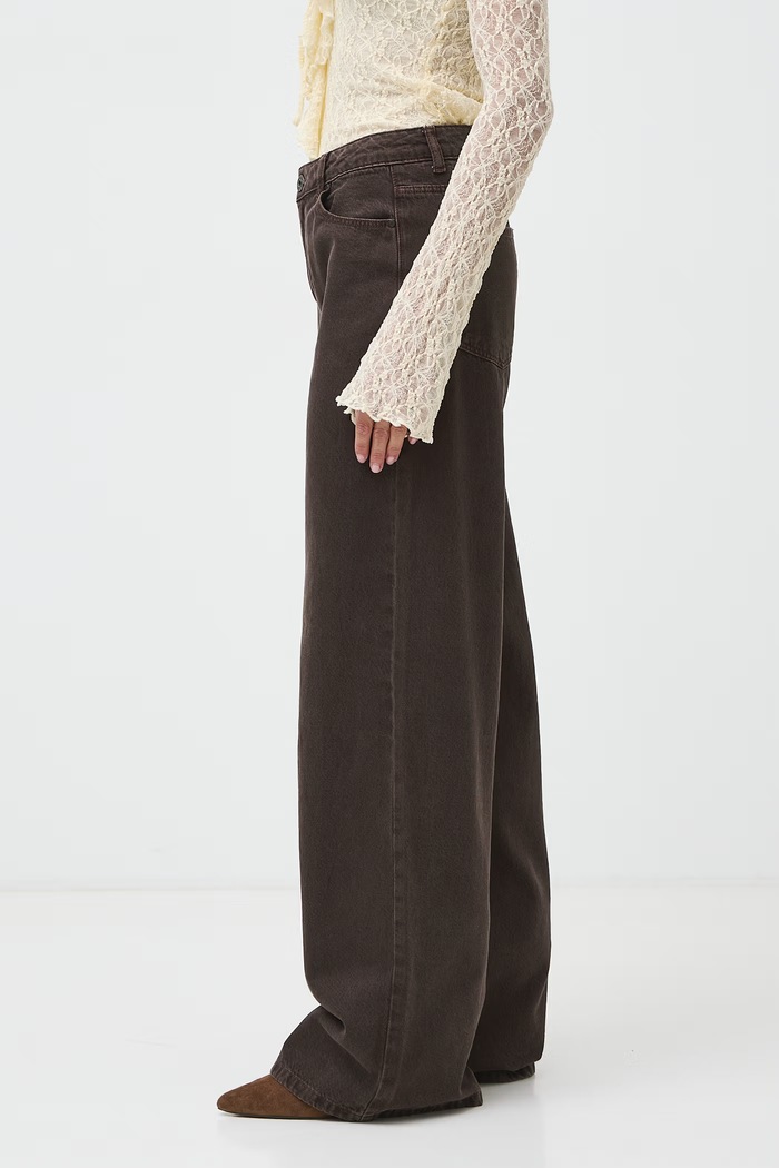 Odzież Medicine Jeansy wide leg damskie RW26-SJD605 brązowy