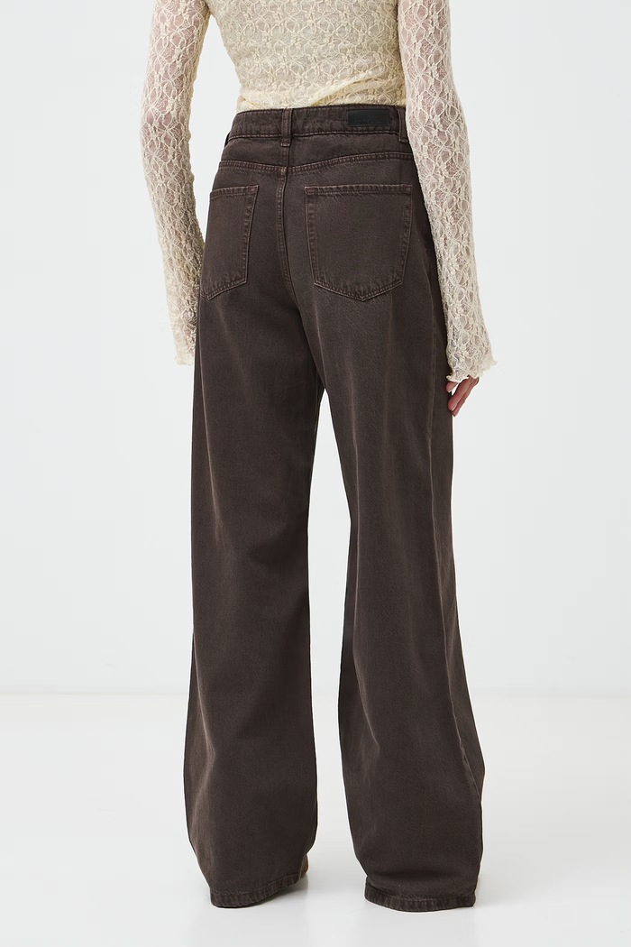 Jeansy wide leg damskie Medicine RW26-SJD605 brązowy