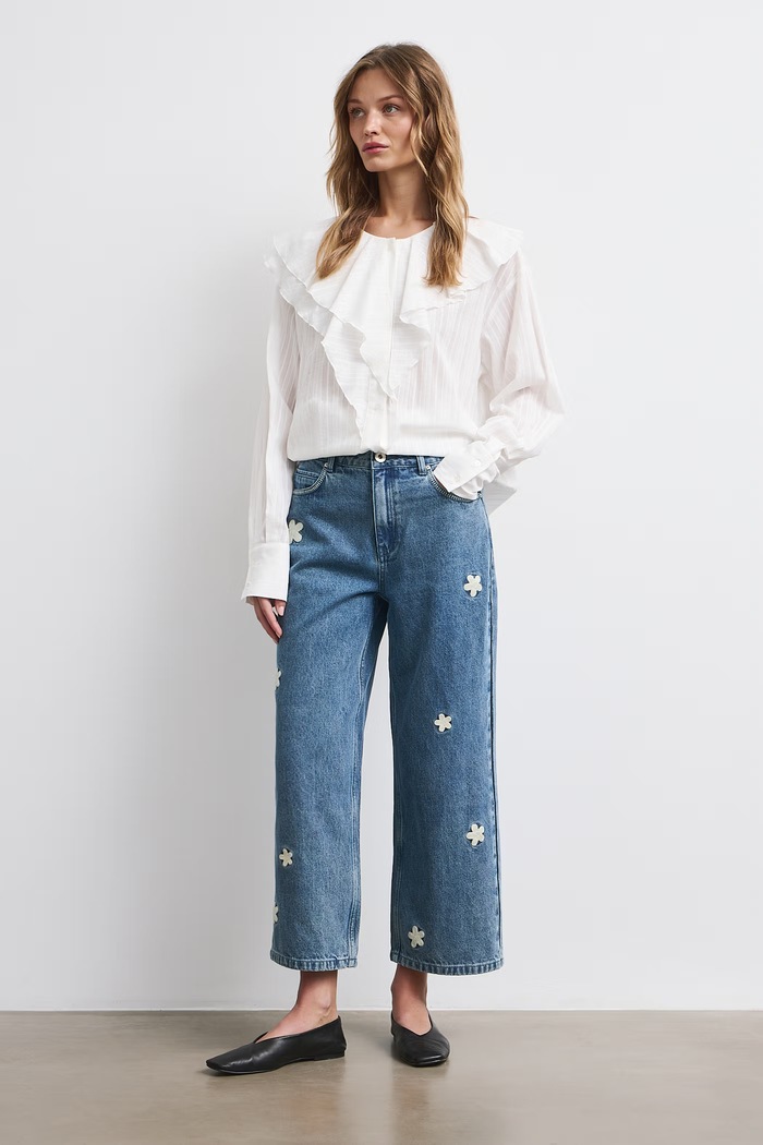 Medicine Jeansy wide leg damskie niebieski RW26-SJD611