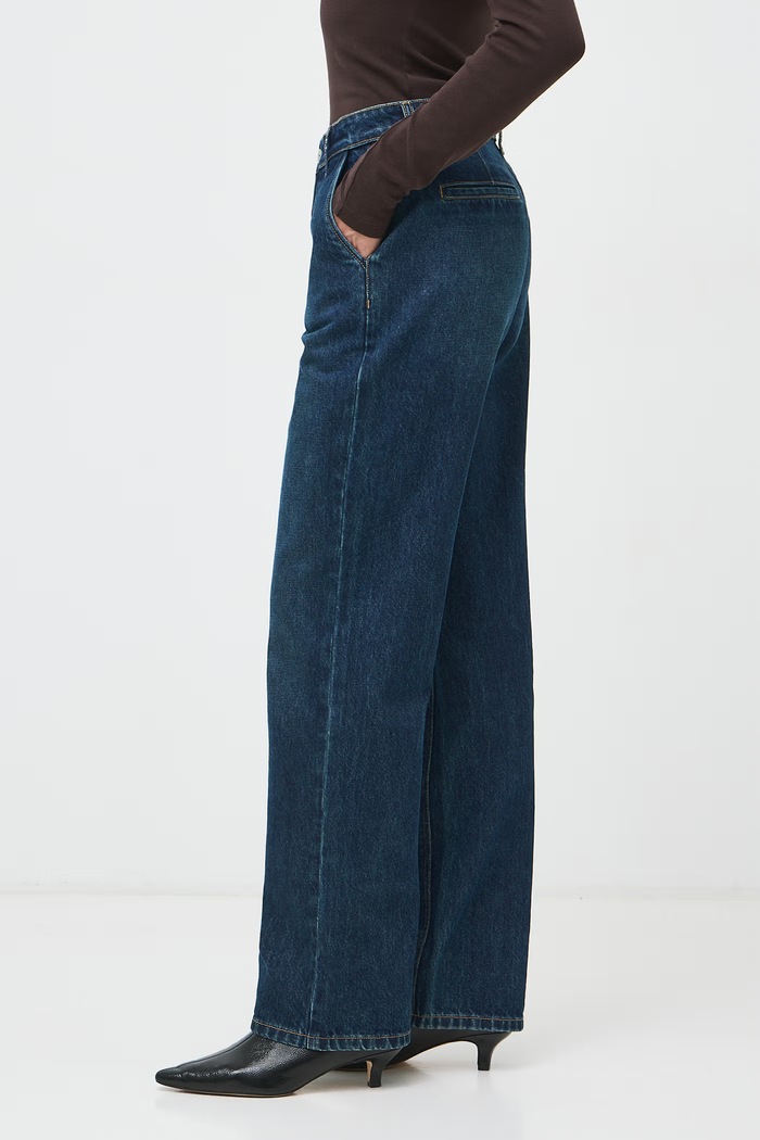 Medicine Jeansy wide leg damskie RW26-SJD703 granatowy RW26