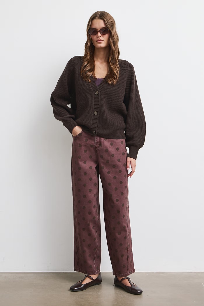 Medicine Jeansy barrel damskie brązowy RW26-SJD991