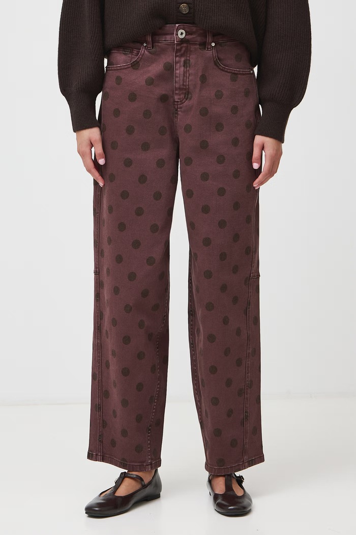 Medicine Jeansy barrel damskie RW26-SJD991 brązowy RW26