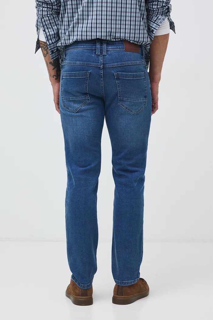 Oblečenie Rifle slim fit pánske s efektom prania RW26-SJM040 modrá