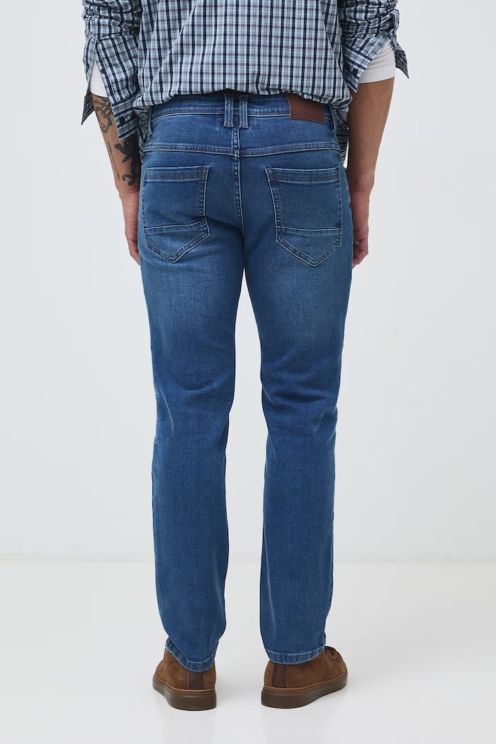 Oblečenie Rifle slim fit pánske s efektom prania RW26-SJM040 modrá