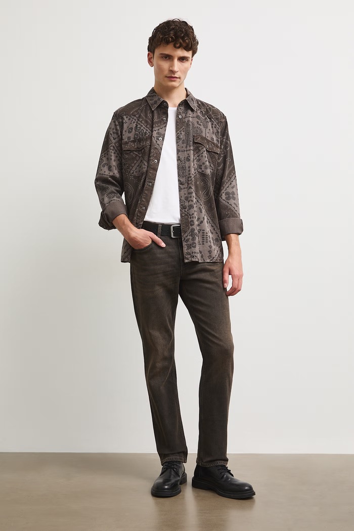 Medicine jeansy slim fit męskie brązowy RW26-SJM306
