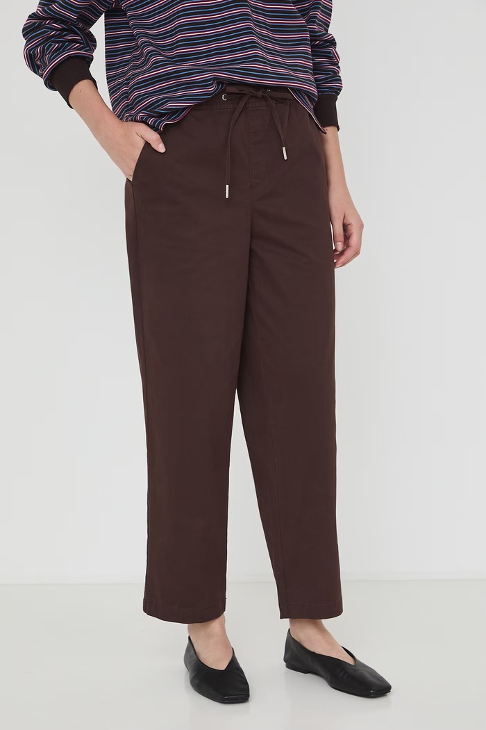 Spodnie chinos damskie bawełniane z elastanem RW26-SPD010 brązowy RW26