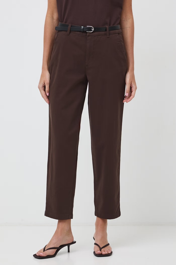 Medicine spodnie chinos damskie bawełniane z elastanem RW26-SPD040 brązowy RW26