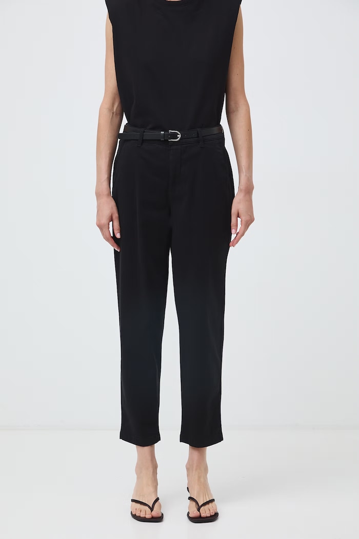 Medicine spodnie chinos damskie bawełniane z elastanem RW26-SPD040 czarny RW26