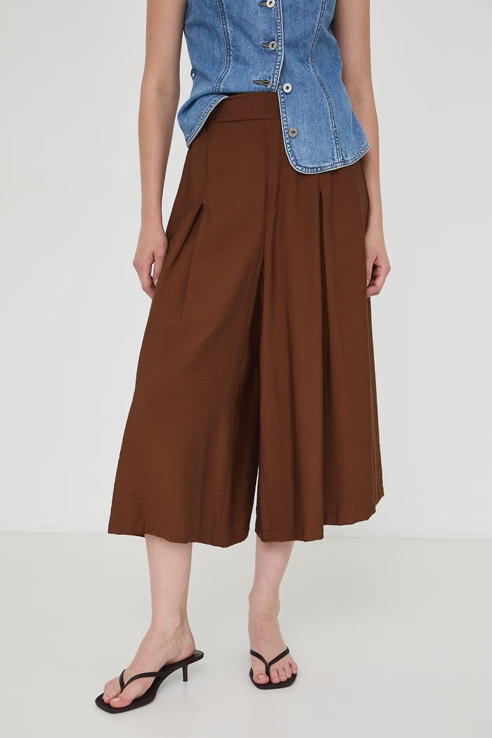 Medicine spodnie culottes damskie z wiskozą RW26-SPD100 brązowy RW26