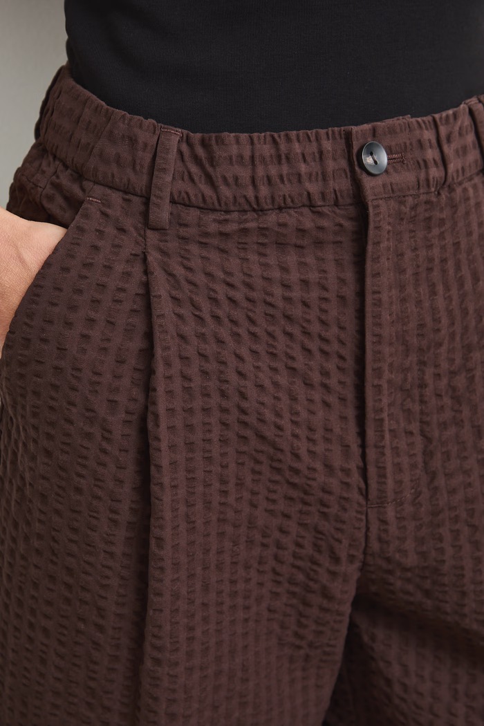 Spodnie chinos damskie bawełniane brązowy RW26-SPD103