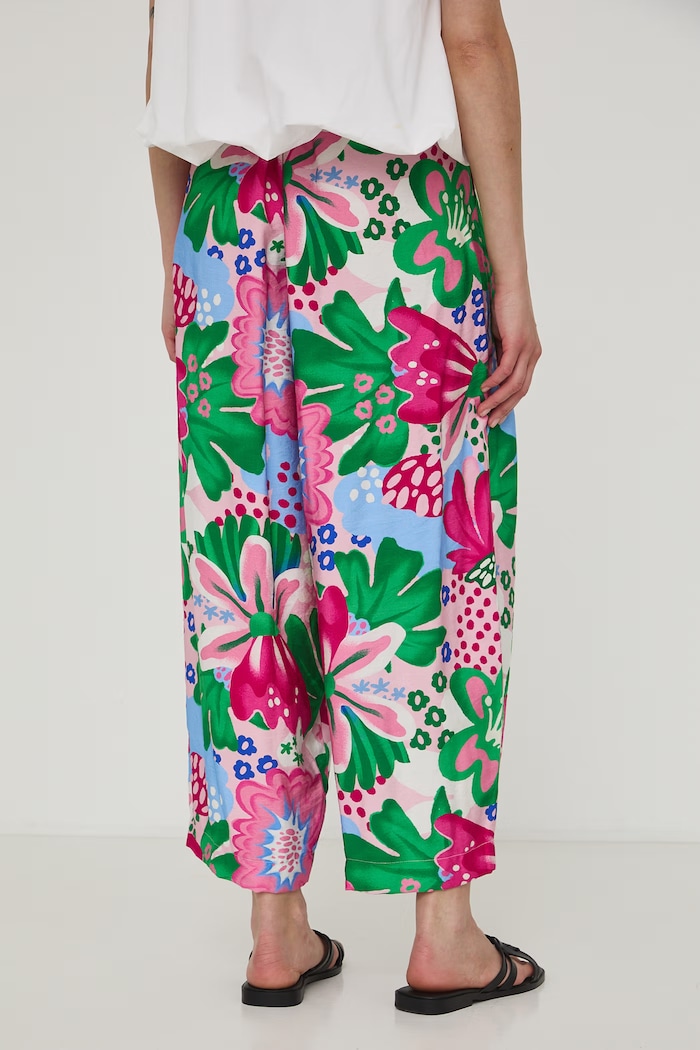 Odzież Spodnie culottes damskie z wiskozą RW26-SPD104 multicolor