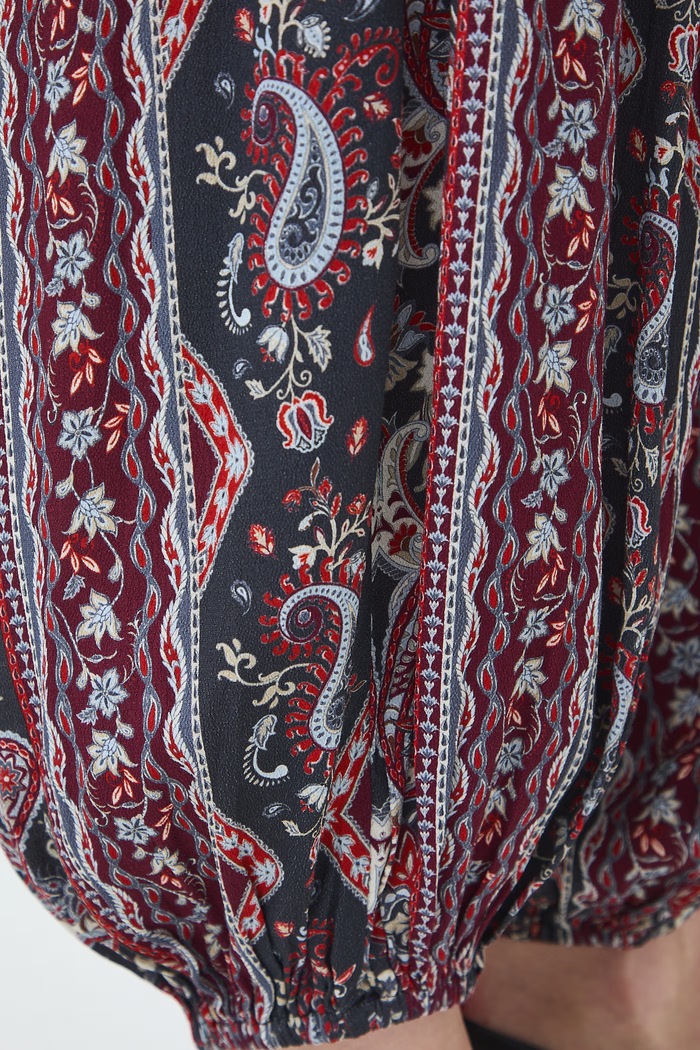 Spodnie slouchy damskie z wiskozy multicolor RW26-SPD304