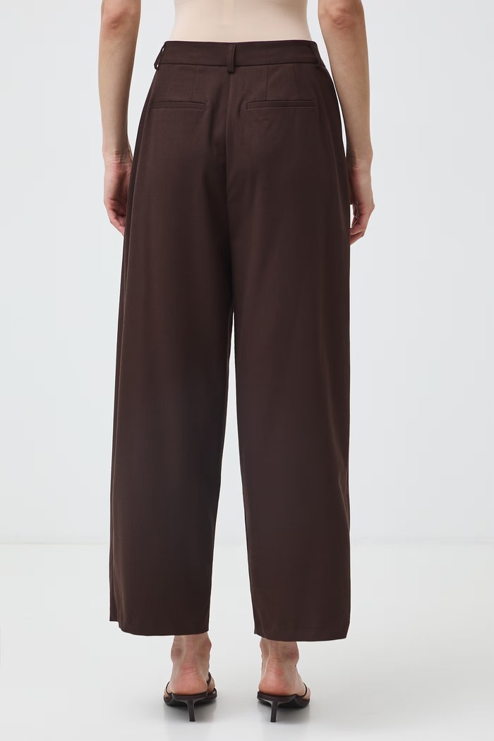 Odzież Spodnie damskie high waist gładkie RW26-SPD405 brązowy