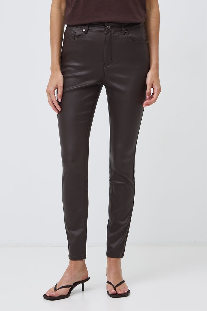 Medicine Spodnie skinny damskie woskowane RW26-SPD505 brązowy RW26
