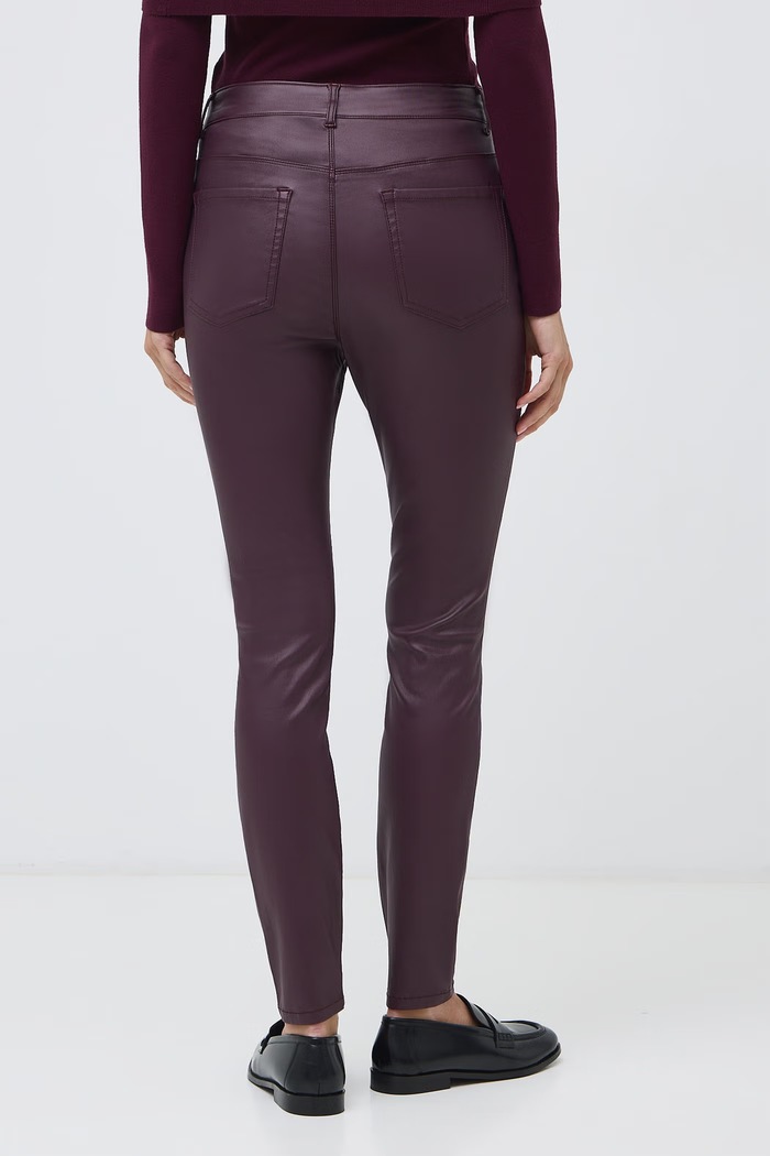 Odzież Medicine Spodnie skinny damskie woskowane RW26-SPD505 bordowy