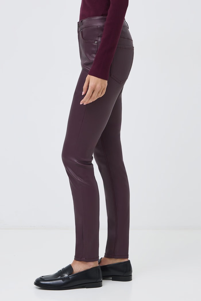 Spodnie skinny damskie woskowane Medicine RW26-SPD505 bordowy