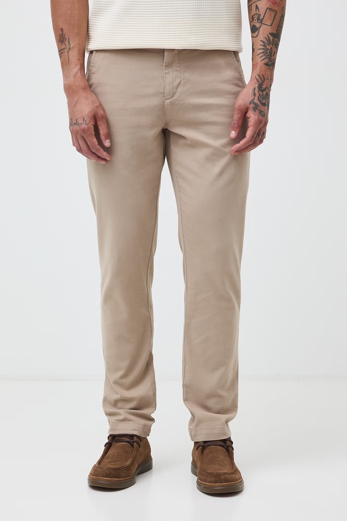 Spodnie chinos męskie z bawełną RW26-SPM041 beżowy RW26