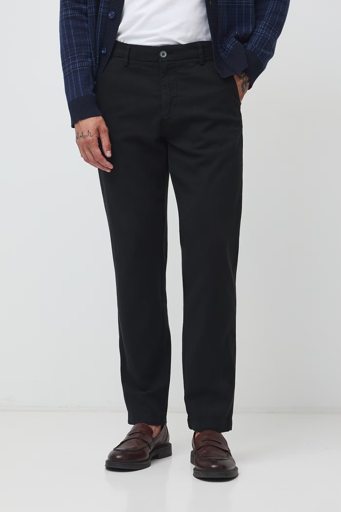 Spodnie chinos męskie z bawełną RW26-SPM041 czarny RW26