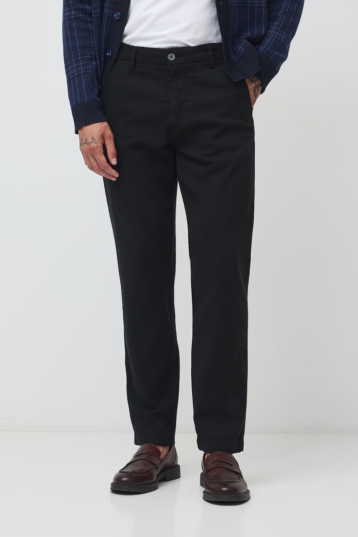 Spodnie chinos męskie z bawełną RW26-SPM041 czarny RW26