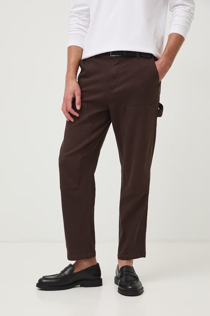 Chino kalhoty pánské bavlněné s elastanem RW26-SPM302 hnědá RW26