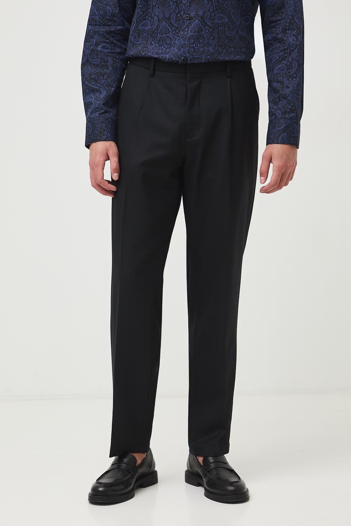 Spodnie chinos męskie z wełną RW26-SPM322 czarny RW26