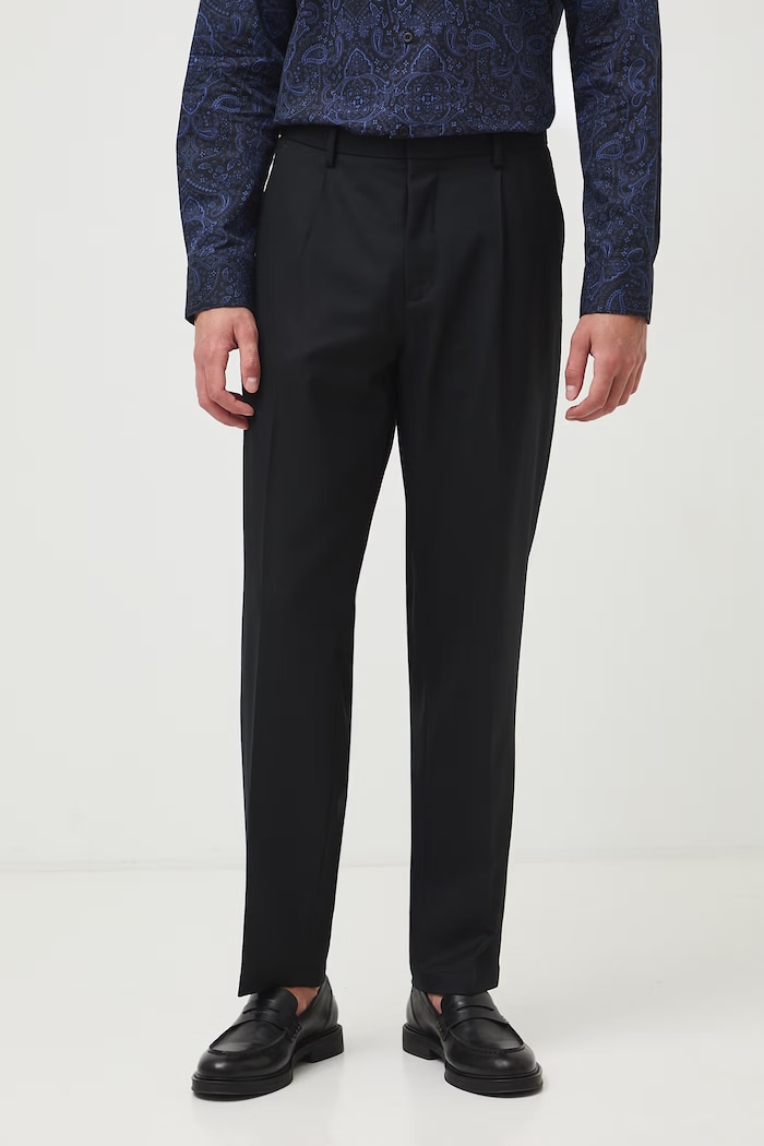 Spodnie chinos męskie z wełną RW26-SPM322 czarny RW26