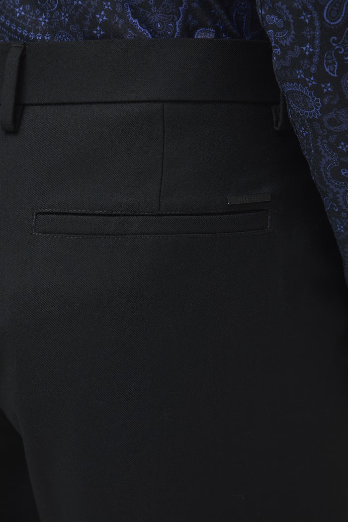 Spodnie chinos męskie z wełną czarny RW26-SPM322