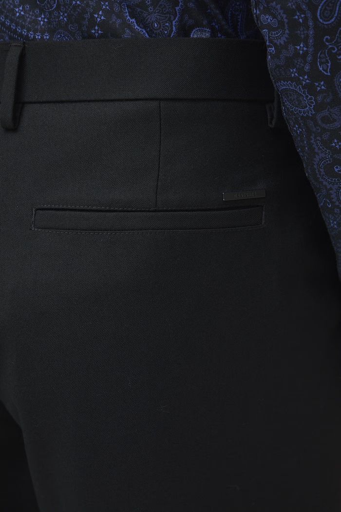 Spodnie chinos męskie z wełną czarny RW26-SPM322