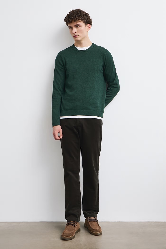 Medicine Spodnie męskie sztruksowe zielony RW26-SPM806