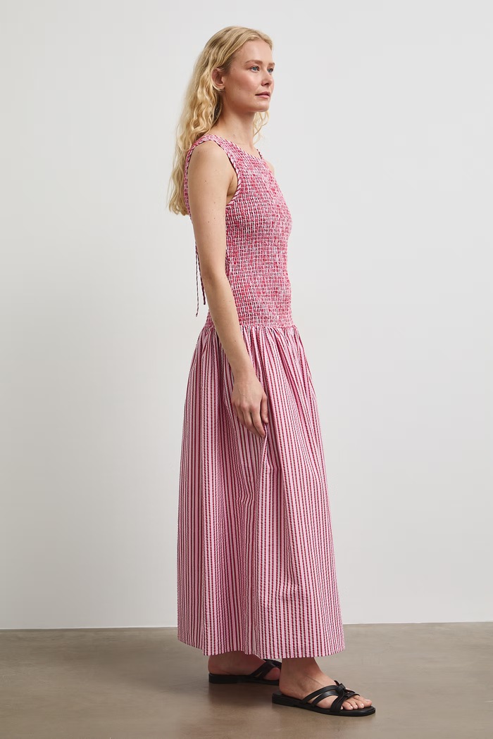 Sukienka rozkloszowana bawełniana w paski RW26-SUD100 multicolor RW26
