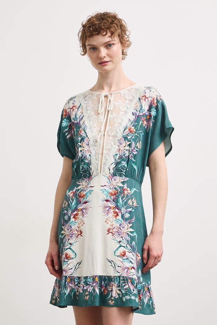 Medicine sukienka rozkloszowana z wiskozy multicolor RW26-SUD205