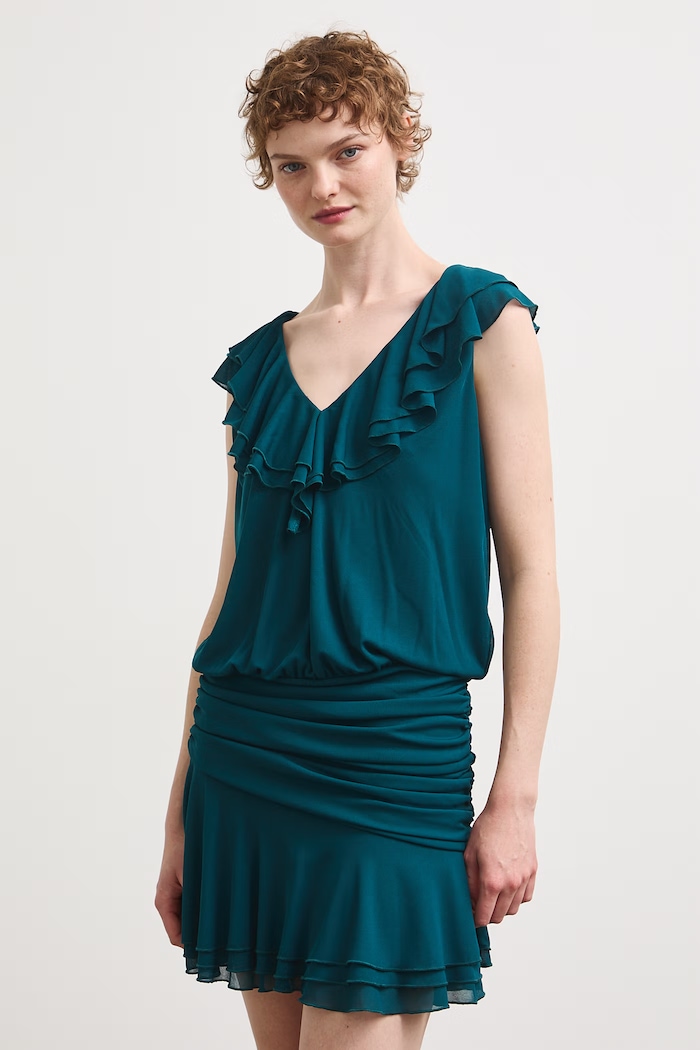Medicine sukienka drapowana RW26-SUD208 turkusowy RW26
