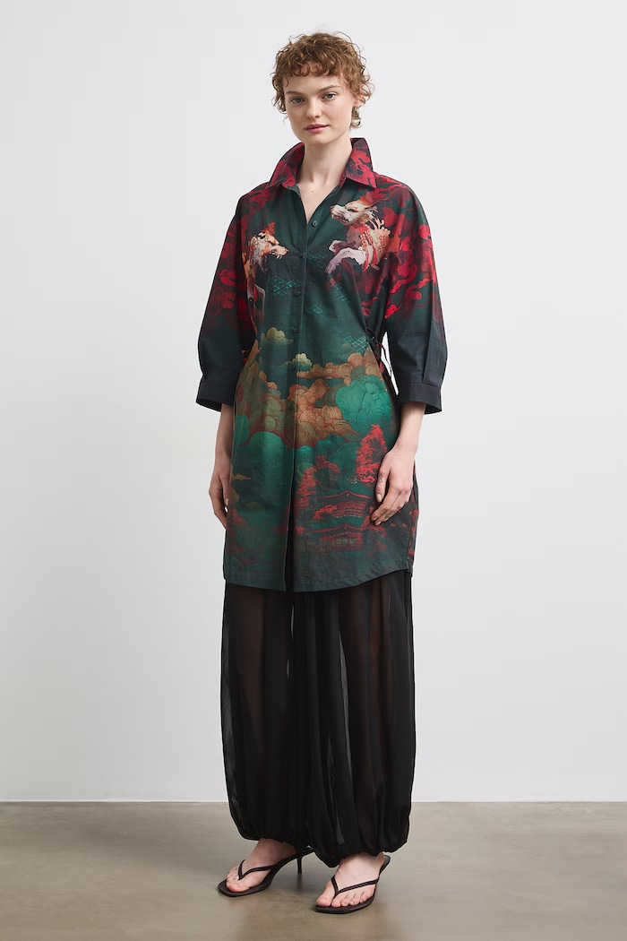 Medicine sukienka koszulowa bawełniana RW26-SUD250 multicolor RW26