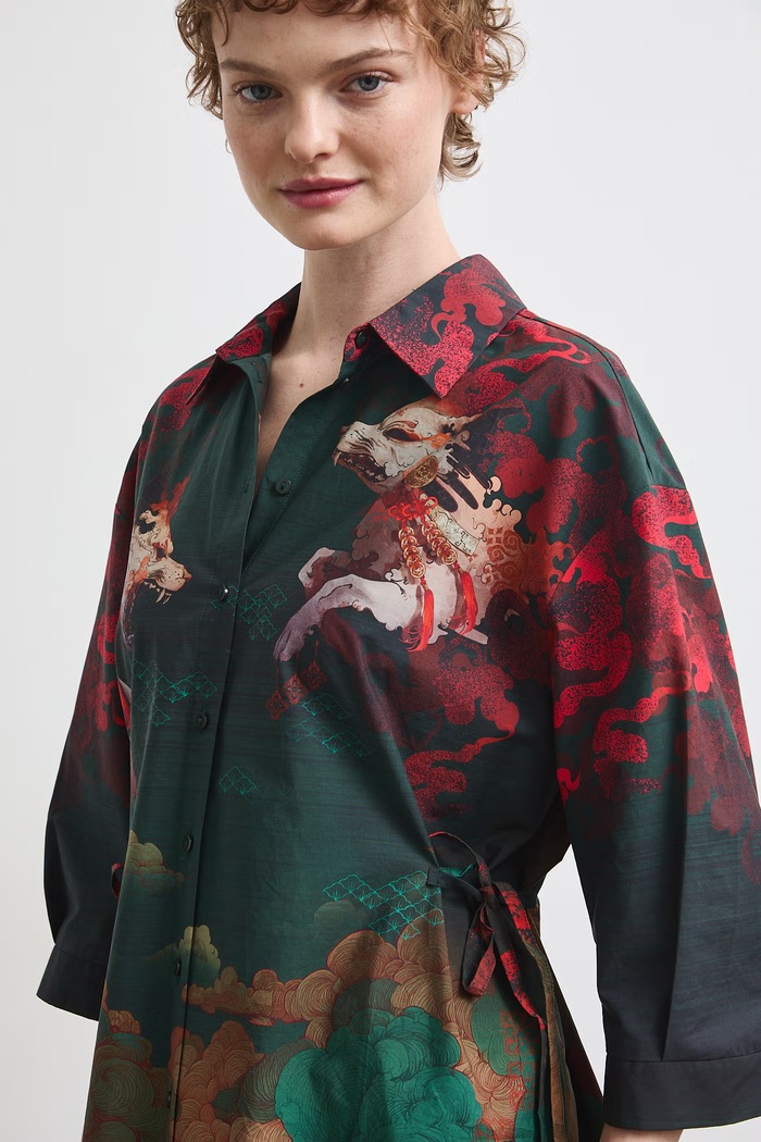 Medicine sukienka koszulowa bawełniana multicolor RW26-SUD250