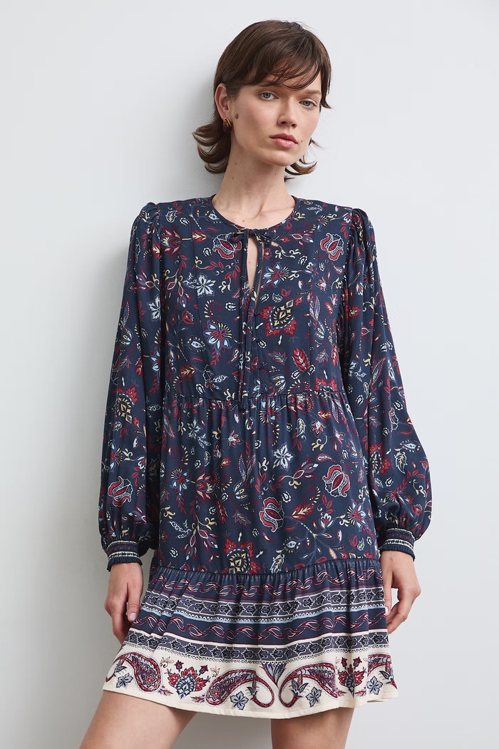 Sukienka z wiskozy z motywem roślinnym RW26-SUD305 multicolor RW26