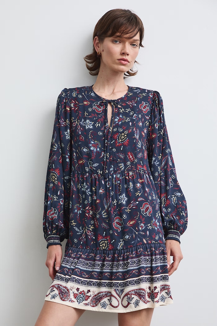 Sukienka z wiskozy z motywem roślinnym RW26-SUD305 multicolor RW26