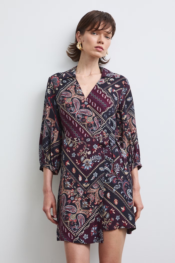 Sukienka koszulowa z wiskozy paisley RW26-SUD310 multicolor RW26