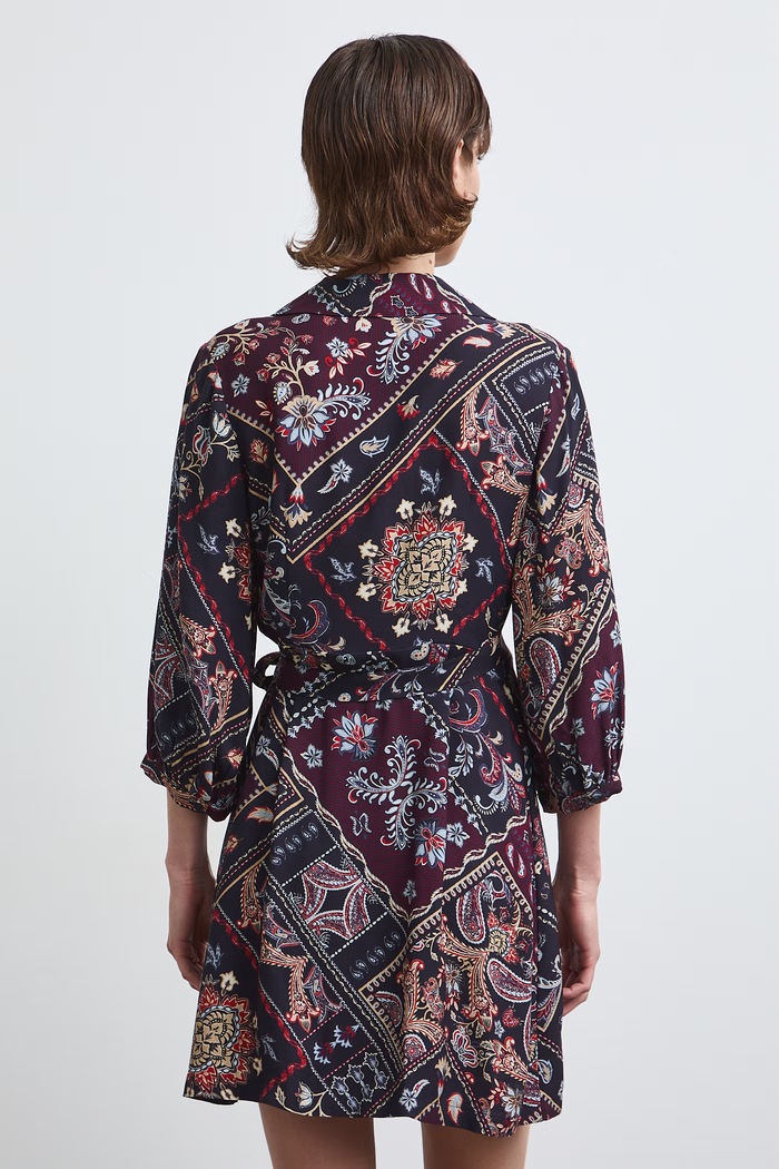 Odzież Sukienka koszulowa z wiskozy paisley RW26-SUD310 multicolor