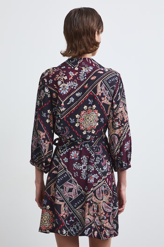 Odzież Sukienka koszulowa z wiskozy paisley RW26-SUD310 multicolor