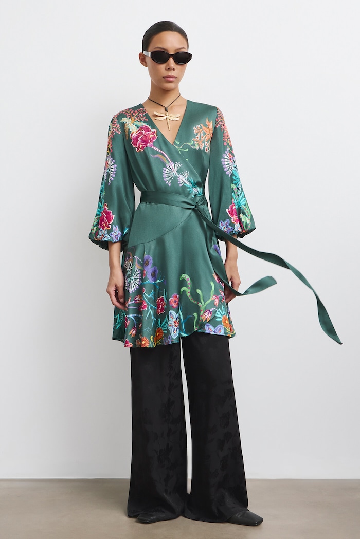 Medicine Sukienka kopertowa z wiskozy multicolor RW26-SUD850