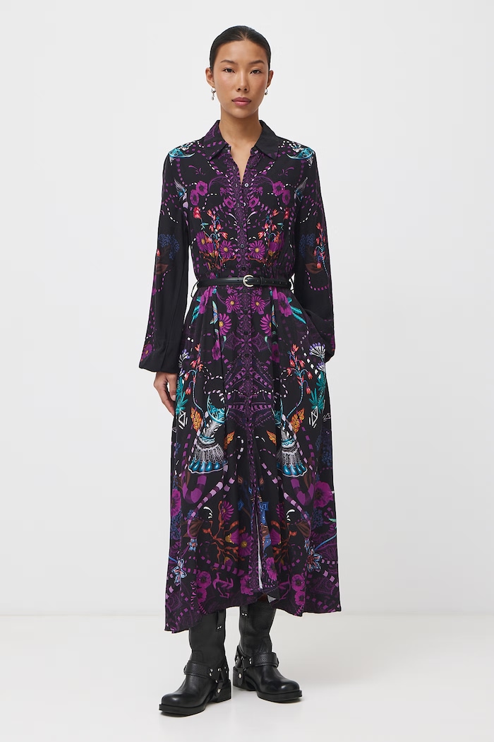 Medicine Sukienka koszulowa z wiskozy RW26-SUD851 multicolor RW26
