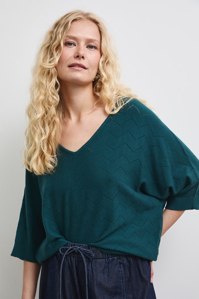 Medicine sweter damski z wiskozą turkusowy RW26-SWD010
