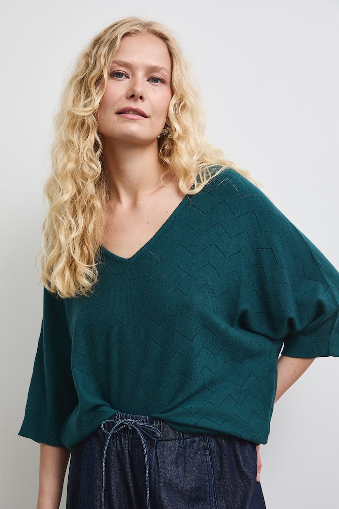 Medicine sweter damski z wiskozą turkusowy RW26-SWD010