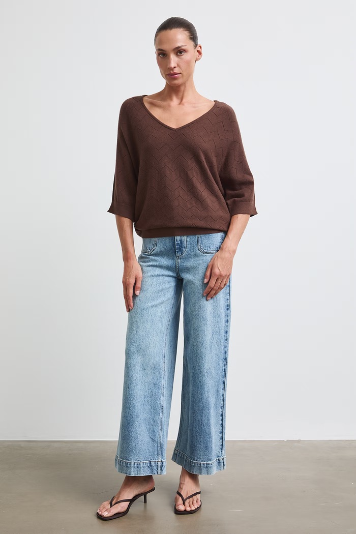 Medicine sweter damski z wiskozą RW26-SWD010 brązowy RW26