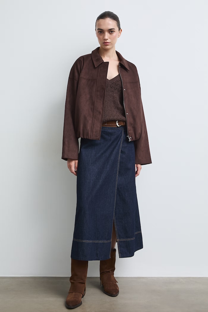Sweter damski bawełniany ażurowy RW26-SWD031 brązowy RW26