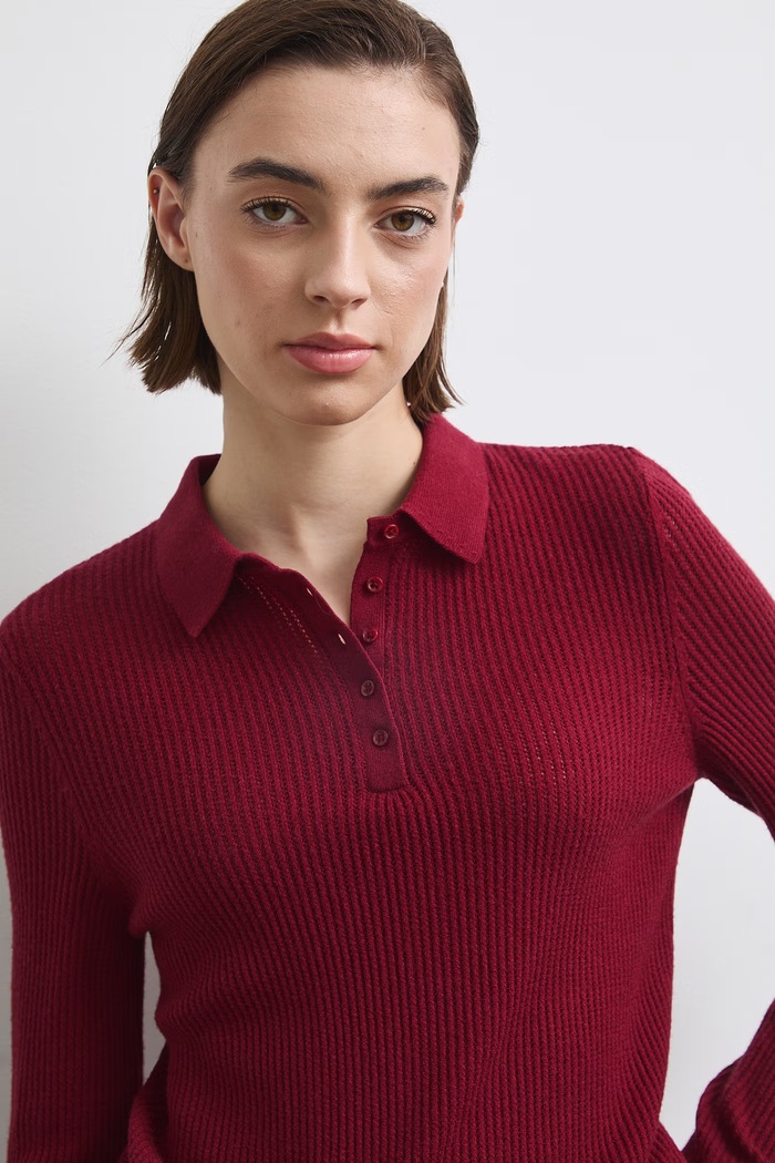 Sweter damski z wiskozą RW26-SWD041 bordowy