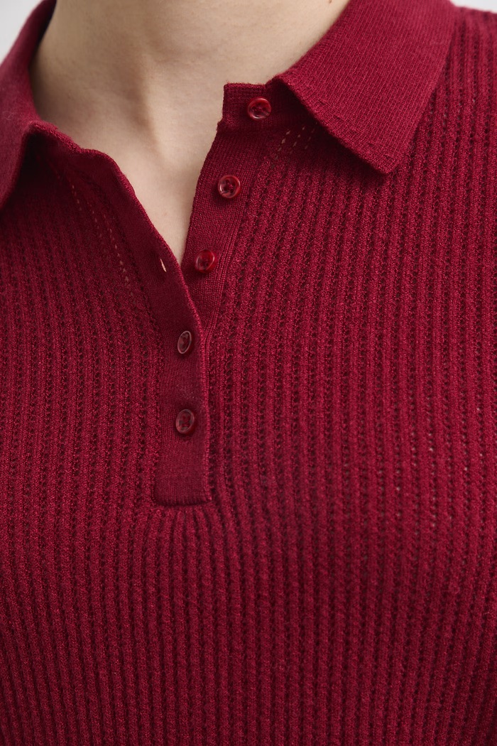 Sweter damski z wiskozą bordowy RW26-SWD041