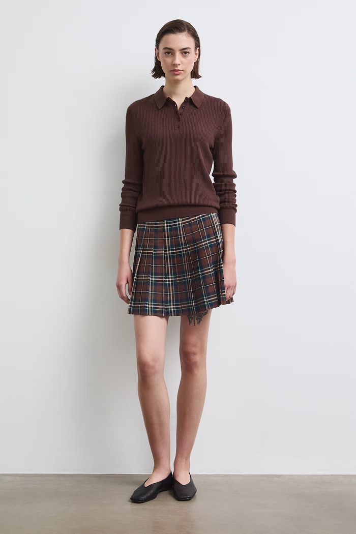 Sweter damski z wiskozą RW26-SWD041 brązowy RW26
