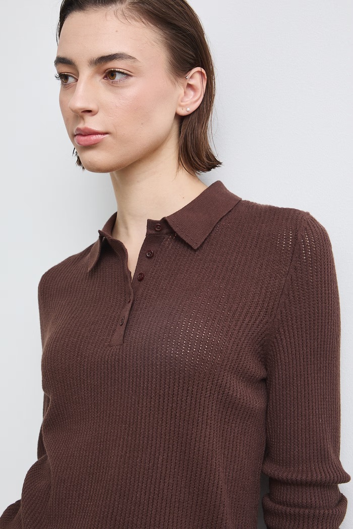 Sweter damski z wiskozą RW26-SWD041 brązowy